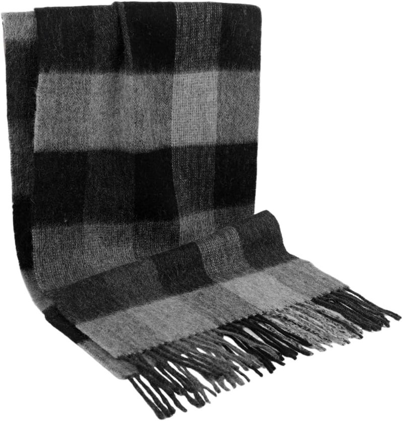 SKNSOFT Winter Wool Plaid Scarf for Men,Women Fashion Tartan Wrap Checkered Scarves - Image 2